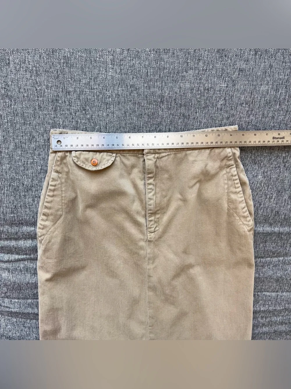 Vintage Ralph Lauren Country Khaki Skirt Size 12 Cotton Twill MiUSA Maxi Pencil